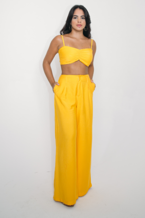 Calça Pantalona amarelo